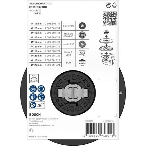 Bosch - Stützteller für Schleifwerkzeug PRO Stützteller X-Lock, 2608601711 weich, 115 mm