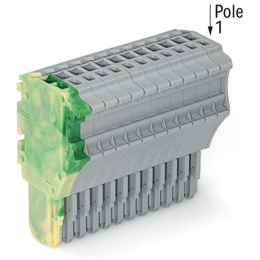 WAGO - Ein- und mehrpolige Klemmenleiste 1-Leiter-Federleiste 2020-113/000-037 1,5 mm²,gn-ge/gr − 10 Stück