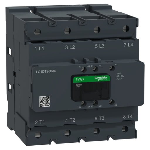 Schneider Electric - Leistungsschütz zum Schalten von Wechselstrom Schütz 4P 200A AC1 48-130V LC1DT200A6EHE AC/DC 1S1Ö − 1 Stück