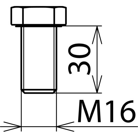DEHN - Zubehör/Ersatzteile für Erdung und Blitzschutz Sechskantschraube SKSM16X30V2A DIN933 M16x30mm NIRO