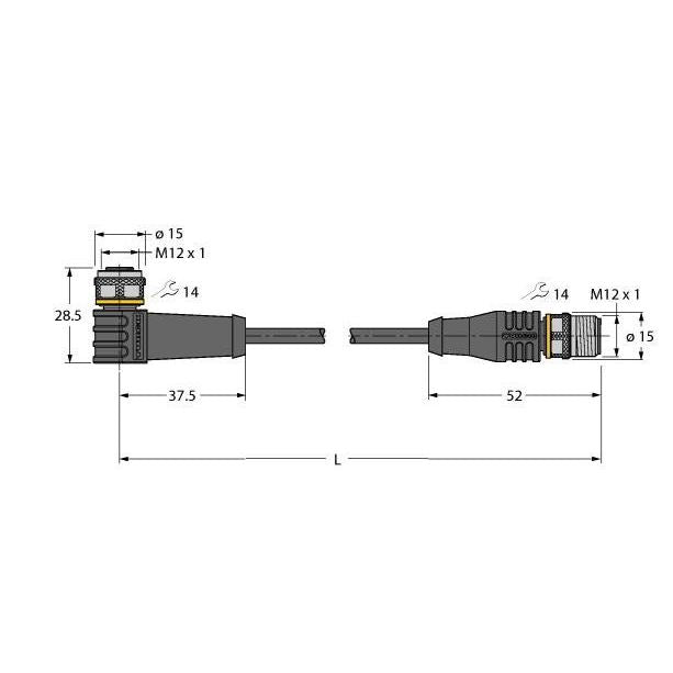 Turck - Konfektioniertes Sensor-Aktor-Kabel Aktuator- u. Sensorleitung WKS4.5T5.5RSS4.5TTXL PUR