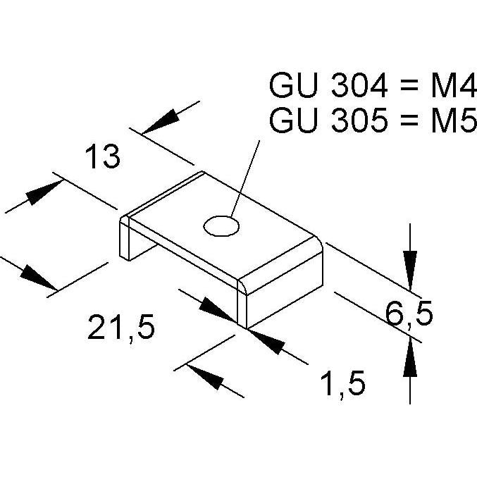 Niedax - Gleitmutter Gleitmuttern GU 305 − 100 Stück