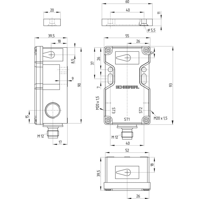Schmersal - Magnetischer Näherungsschalter Sicherheitssensor BNS 16-12ZV-ST1