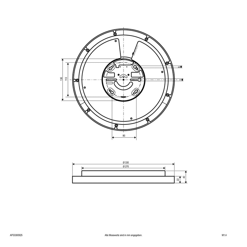 EVN Lichttechnik - Decken-/Wandleuchte LED-Anbauleuchte AP33300925