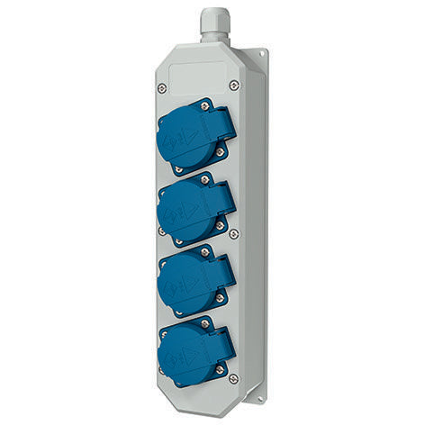 Mennekes - CEE-Steckdosen-Kombination (IEC 60309) Steckdosenleiste TL 88678 4xSchuko,30Gr.schräg