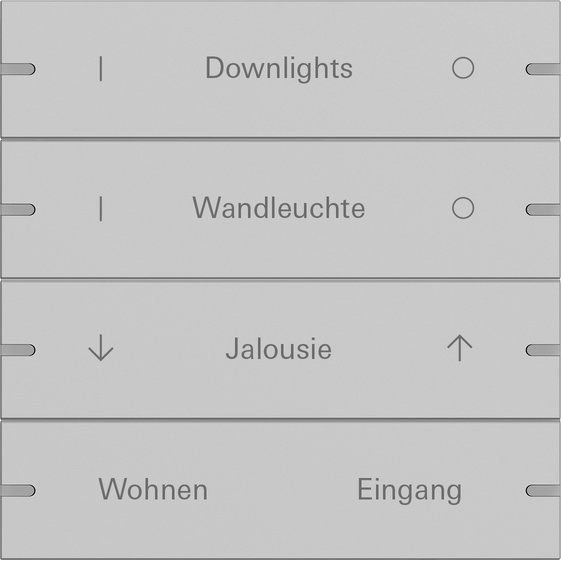 Gira - Bussystem-Tastwippe Wippenset 4-fach 5034915 Tastsens.4 TS4 Grau
