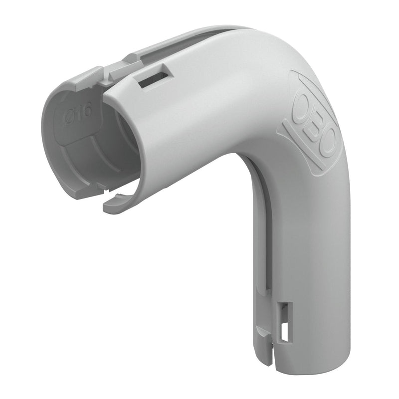 OBO Bettermann - Bogen für Installationsrohre Quick-Pipe-Bogen 3000 BMS M16 LGR 90 Grad − 10 Stück