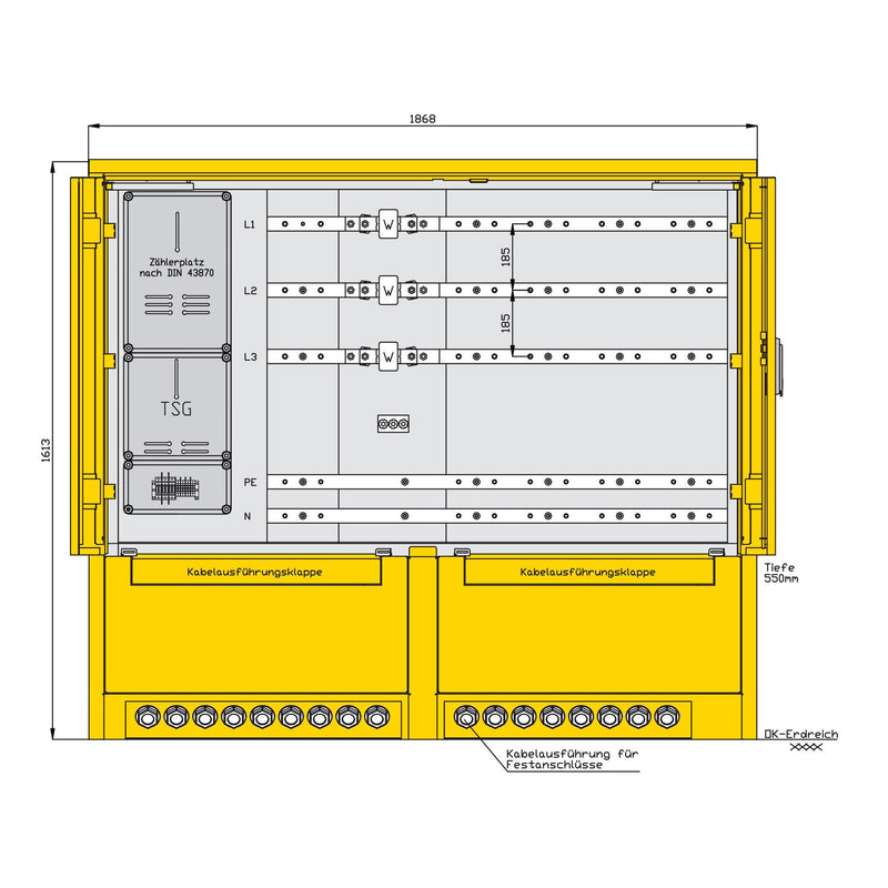 Walther Werke - Baustromverteiler Modulverteiler 86000600 Baubreite 1868mm