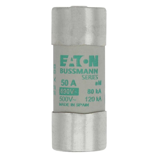 Eaton - Zylindrische Sicherung Sicherungseinsatz Nieders. CYL AM 22,#C22M50S 50A AC 690V 80kA − 10 Stück