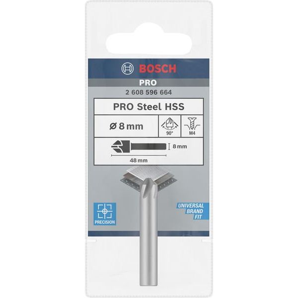 Bosch - Versenkbohrer PRO Steel HSS Kegelsenker, 2608596664 8 x 48 mm, M4