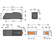 WAGO - Ein- und mehrpolige Klemmenleiste SMD-Leiterplattenklemme 2060-471/998-404 0,75 mm²,schwarz − 13500 Stück