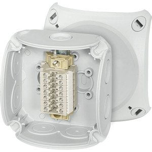 Hensel - Dose, Gehäuse für Montage auf der Wand/Decke Reihenklemmenkasten RK 0207 T 1,5-2,5qmm, 7 Klemm