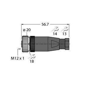 Turck - Rundsteckverbinder, feldkonfektionierbar (Industriesteckverbinder) Kupplung BM8141-0 − 1 Stück