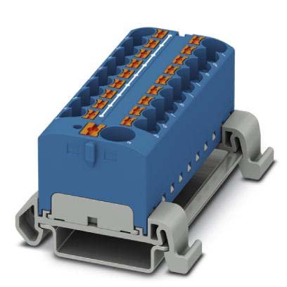 Phoenix Contact - Durchgangs-Reihenklemme Verteilerblock PTFIX10/18X4-NS35ABU − 8 Stück