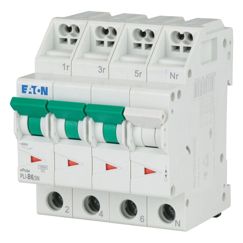 Eaton - Leitungsschutzschalter PLI-B6/3N B 6A, 3p+N Steckkl