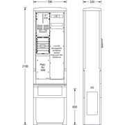 uesa - Zähler-Komplettschrank Zähleranschlußsäule ZAS-S-1-1MP E.DIS 2100x590x320mm
