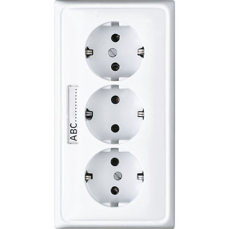 Jung - Steckdose KK-SCHUKO-Steckdose 3-fach CD 523 NA WW 16A 250V