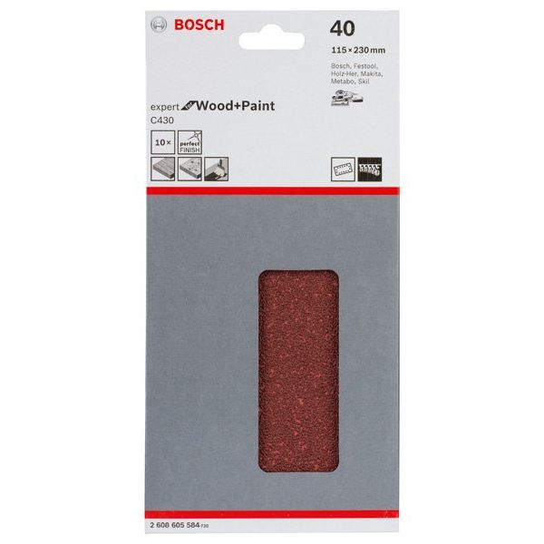 Bosch - Schleifpapier/Schleifvlies Schleifblatt C430, 115 x 2608605584 230 mm 40 14 Löcher