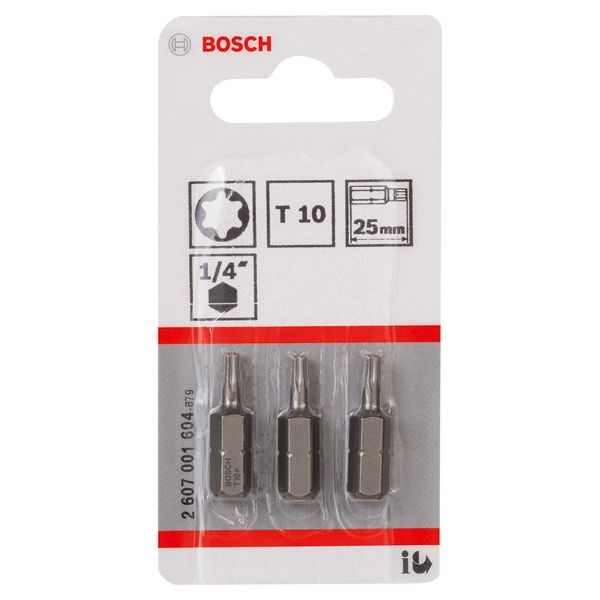 Bosch - Bit Schrauberbit Extra-Hart 2607001604 T10, 25 mm, 3er-Pack