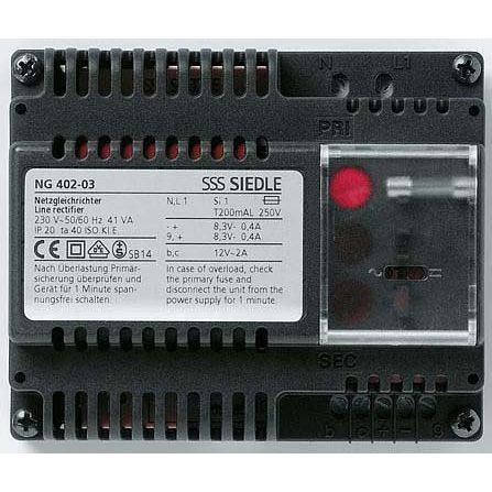 Siedle&Söhne - Netzgerät für Türkommunikation Netzgleichrichter NG 402-03 230V/12VAC - 8,3VDC
