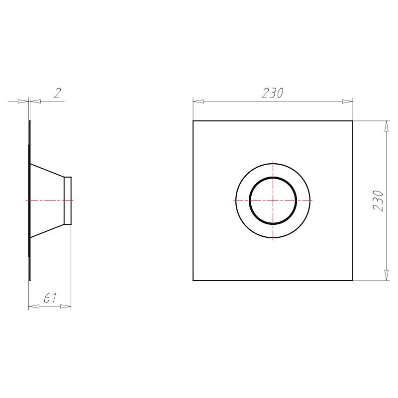 Kaiser - Zubehör/Ersatzteile für Dose/Gehäuse für Montage in der Wand/Decke Rohrmanschette 9059-53 D=75-90mm