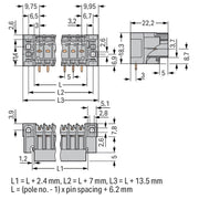 WAGO - Leiterplattensteckverbinder THT-Stiftleiste Lötstift 769-672/004-000 1,0x1,0,abgew.,gr − 25 Stück