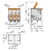 WAGO - Leiterplattenklemme 2616-1104/010-000 16mm²,gr − 25 Stück