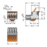 WAGO GmbH & Co. KG - Ein- und mehrpolige Klemmenleiste 1-Leiter-Federleiste 831-1103/322-000 Push-inCAGECLAMP,lgr − 24 Stück