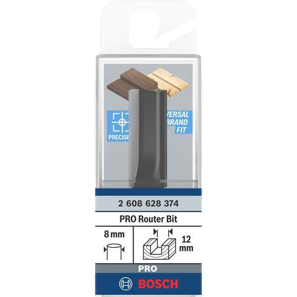 Bosch - Fräser PRO Nutfräser, 2608628374 zweischneidig 12 x L