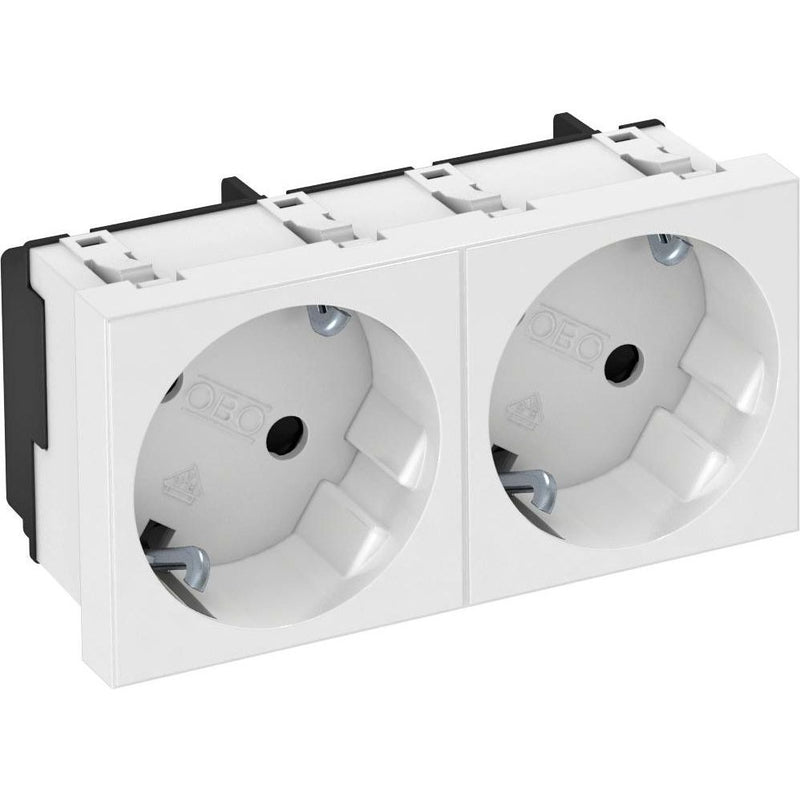 OBO Bettermann - Steckdose 33 Grad, 2-fach STD-D3S RW2 Schutzkontakt
