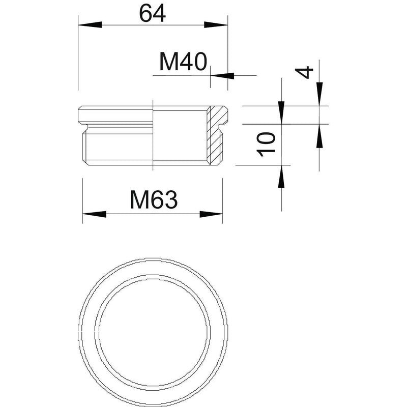OBO Bettermann - Erweiterungs-/Reduzierring Ms-Reduktion 167 R MS M63-40 M63-M40 vernickelt − 10 Stück