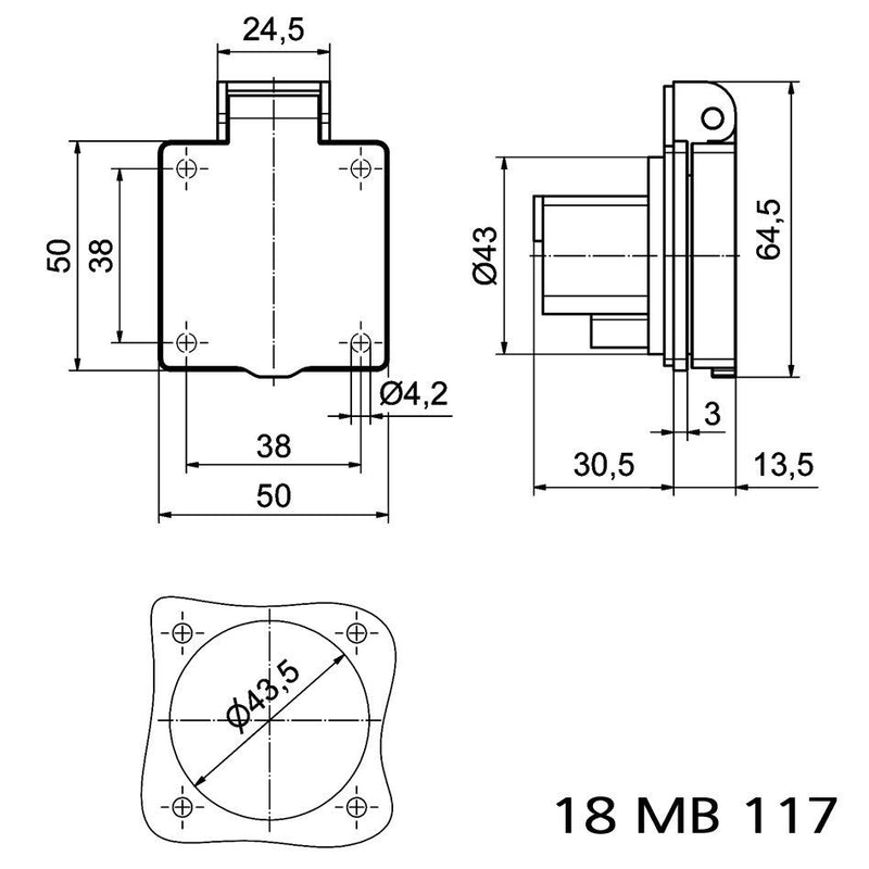 Bals Elektrotech - Schutzkontakt-Anbausteckdose Schutzkontakt-Anbausteckdo 71071