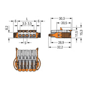 WAGO - Kabelsteckverbinder für Leiterplattensteckverbinder Federleiste 1-Leiter Hebel 2721-1107/037-000 Push-in Cage Clamp − 50 Stück