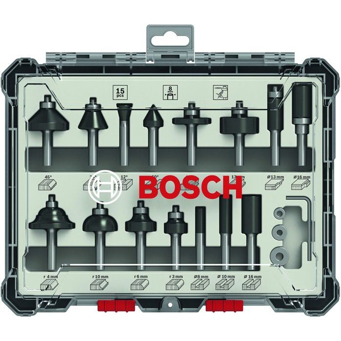 Bosch Power Tools - Werkzeugset PRO Nutfräser- Set, 2607017472 gemischt Schaft 8 mm  − 1 Stück
