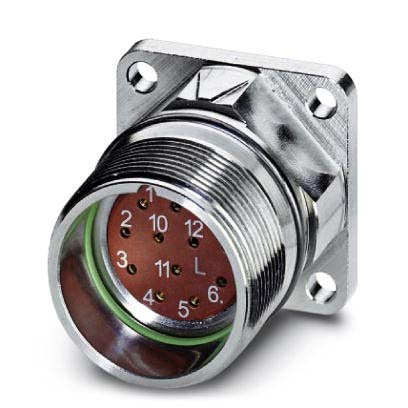 Phoenix Contact - Rundsteckverbinder, feldkonfektionierbar (Industriesteckverbinder) Gerätesteckverbinder RF-12S1N8AWA00 Vorderwand