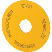 Eaton - Bezeichnungsschild für Befehlsgeräte Schild Not-Halt D=90mm ge. M22-XAK15 PL, EN, DE, IT