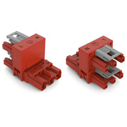 WAGO - Kompaktverteiler für steckbare Gebäudeinstallation h-Verteiler 3-polig 770-934 Kod. P,rot − 50 Stück