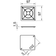 OBO Bettermann - Deckel für Dose/Gehäuse für Montage in der Wand/Decke Kastendeckel Unterputz UV 80 D 97x97x1,5, PS, weiß − 10 Stück