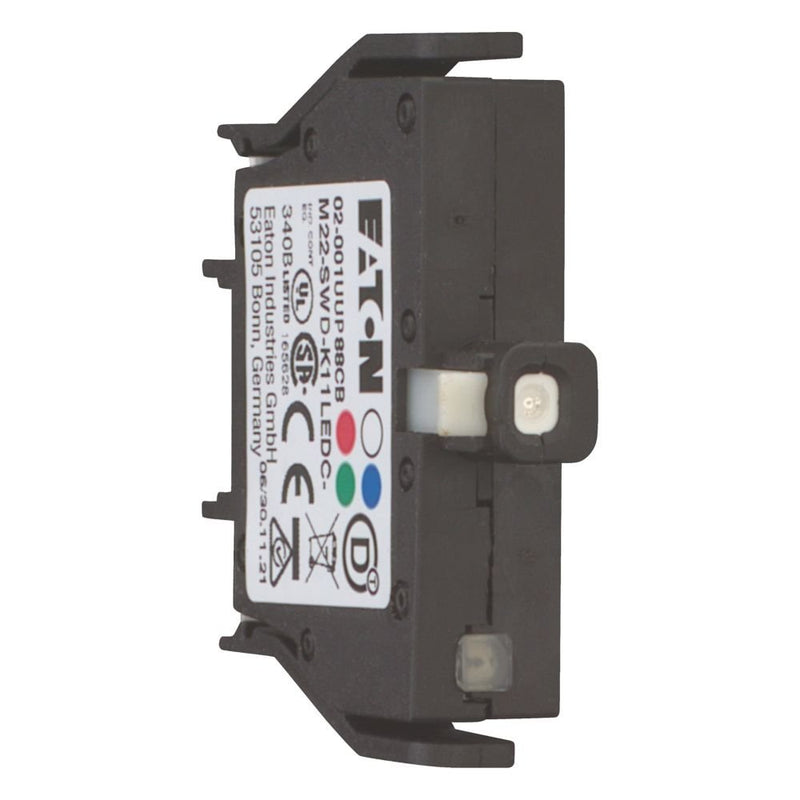 Eaton - Hilfsschalterblock Funktionselement M22-SWD-K11LEDC-W 2 Pos., LED-W, Boden − 20 Stück
