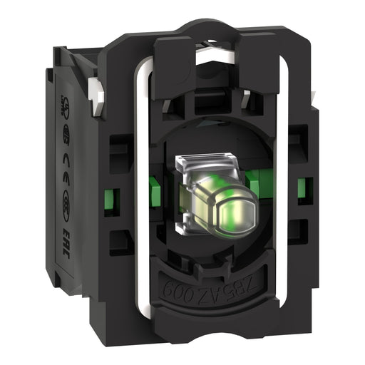 Schneider Electric - Lampenfassungsblock für Befehls- und Meldegeräte Hilfsschalterblock ZB5AW0M13 m.LED-Modus ws
