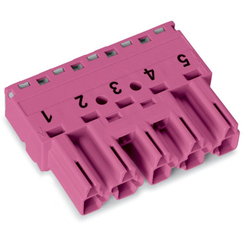 WAGO - Steckverbinder für steckbare Gebäudeinstallation Stecker 5-polig 770-295 Kod. B,pink − 50 Stück