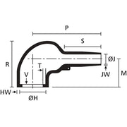 HellermannTyton - Aufteilkappe Warmschrumpfformteil 1152-6-HW21 PO-X BK Stecker rechtwinklig