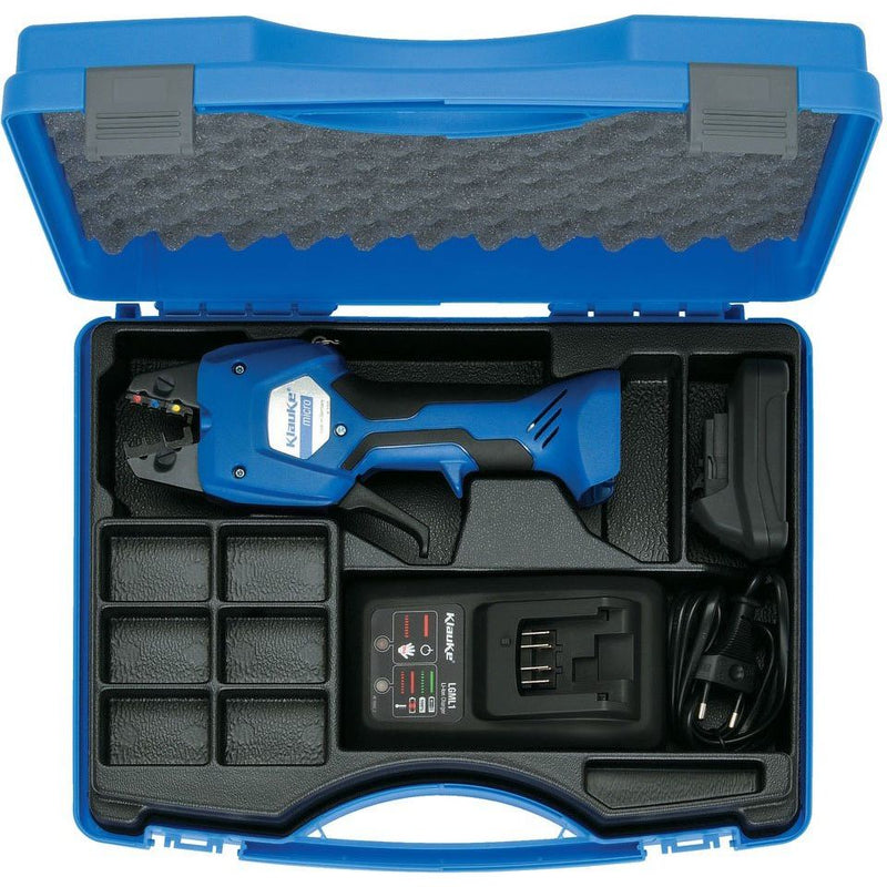 Klauke - Presswerkzeug Kabelschuhe/Verbinder, Aderendhülsen, Schirmanschluss Crimpzange MICRO elektrom. EK50ML 0,14-50qmm+Akku