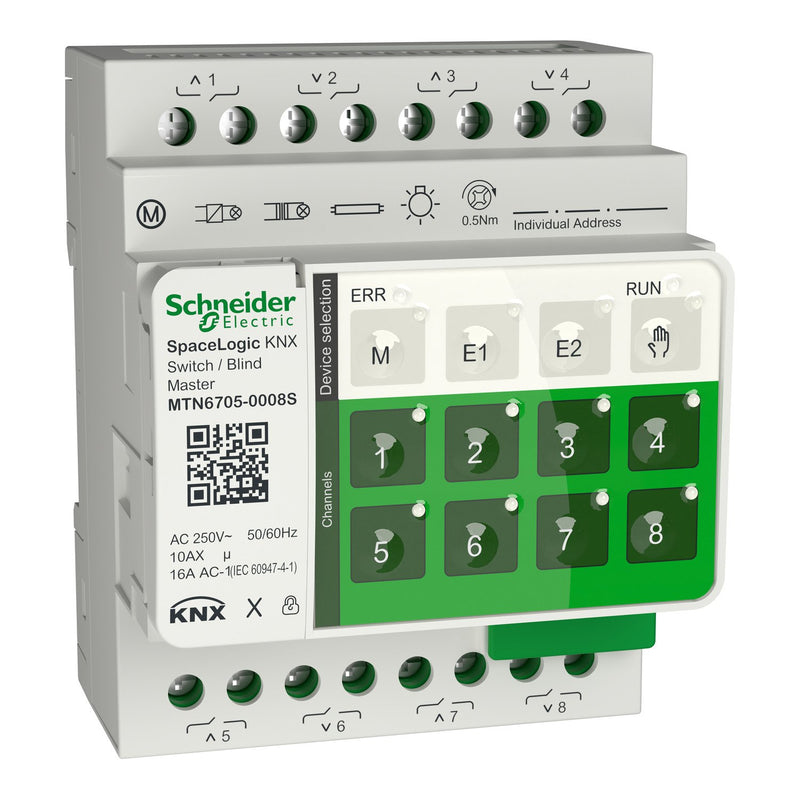 Schneider Electric - Bussystem-Jalousieaktor Spacelogic Knx Secure MTN6705-0008S Master, Schalt/Jal