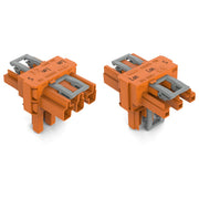 WAGO - Kompaktverteiler für steckbare Gebäudeinstallation T-Verteiler 3-polig 770-670 Kod. R,orange − 50 Stück
