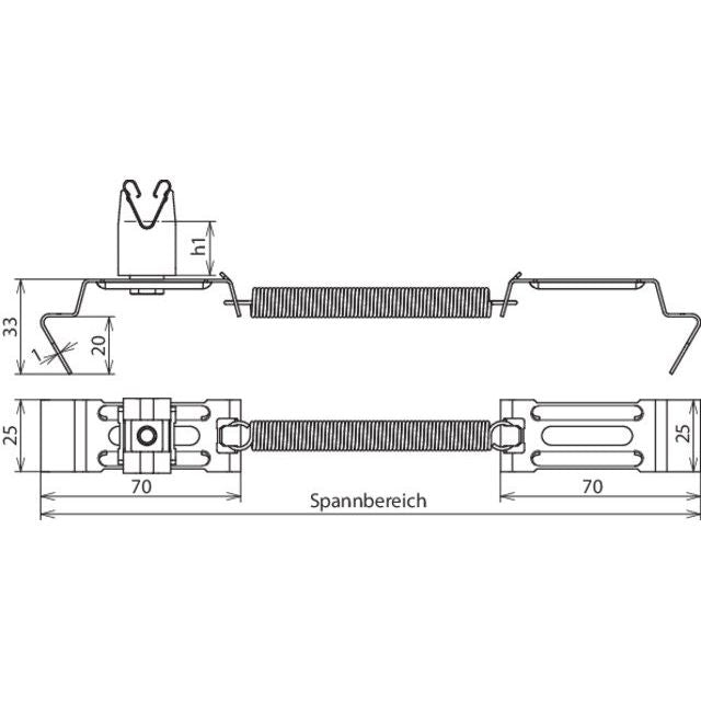 DEHN - Dachleitungshalter für Blitzschutz Dachleitungshalter DLHSG8H20FG180.280V2 SPANNgrip NIRO