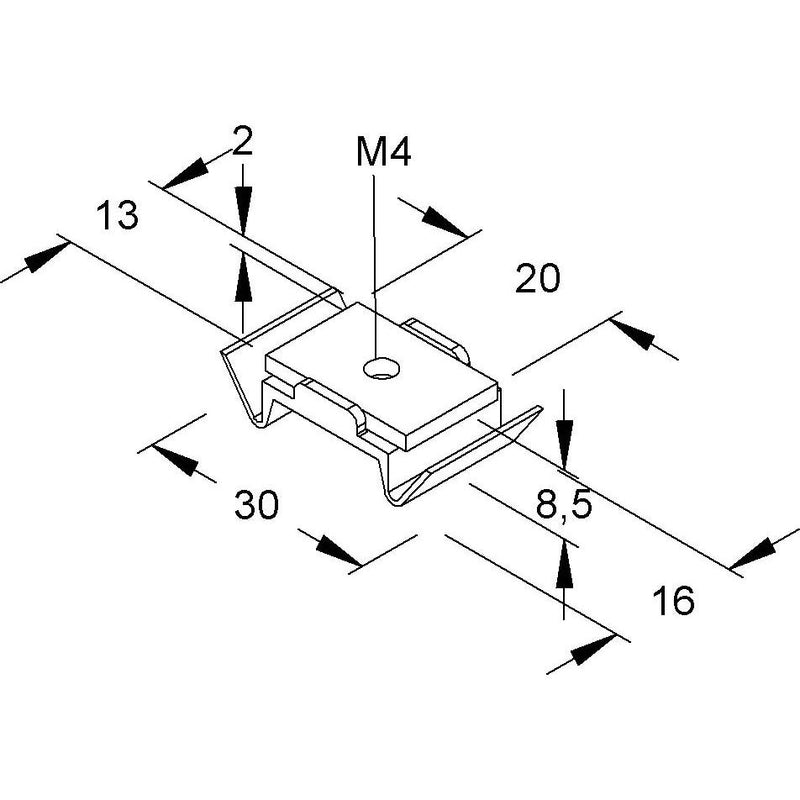 Niedax - Gleitmutter Gleitmuttern GUF 304 − 50 Stück