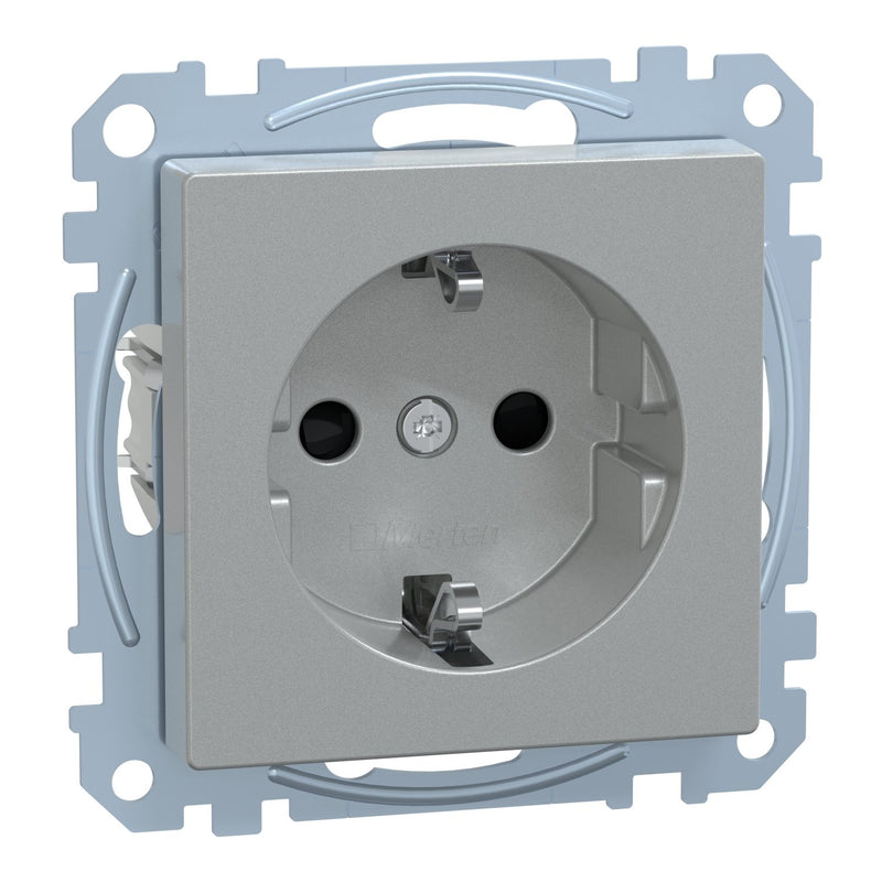 Merten - Steckdose SCHUKO-Steckdose alu MEG2400-0460 BRS Schraub-Liftkl