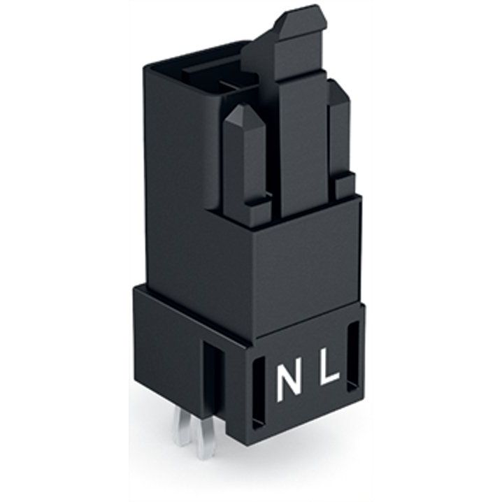 WAGO - Leiterplattensteckverbinder Stecker für Leiterplatten 890-812 2-polig,schwarz − 100 Stück