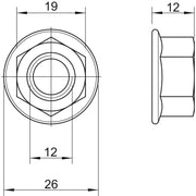 OBO Bettermann - Mutter Sechskantmutter KM M12 A2 M12 − 50 Stück